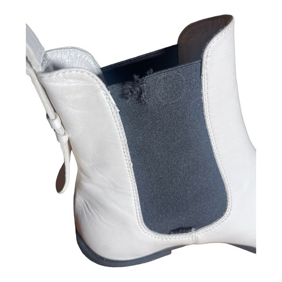 Frame White Leather Boots Booties - Picture 5 of 8